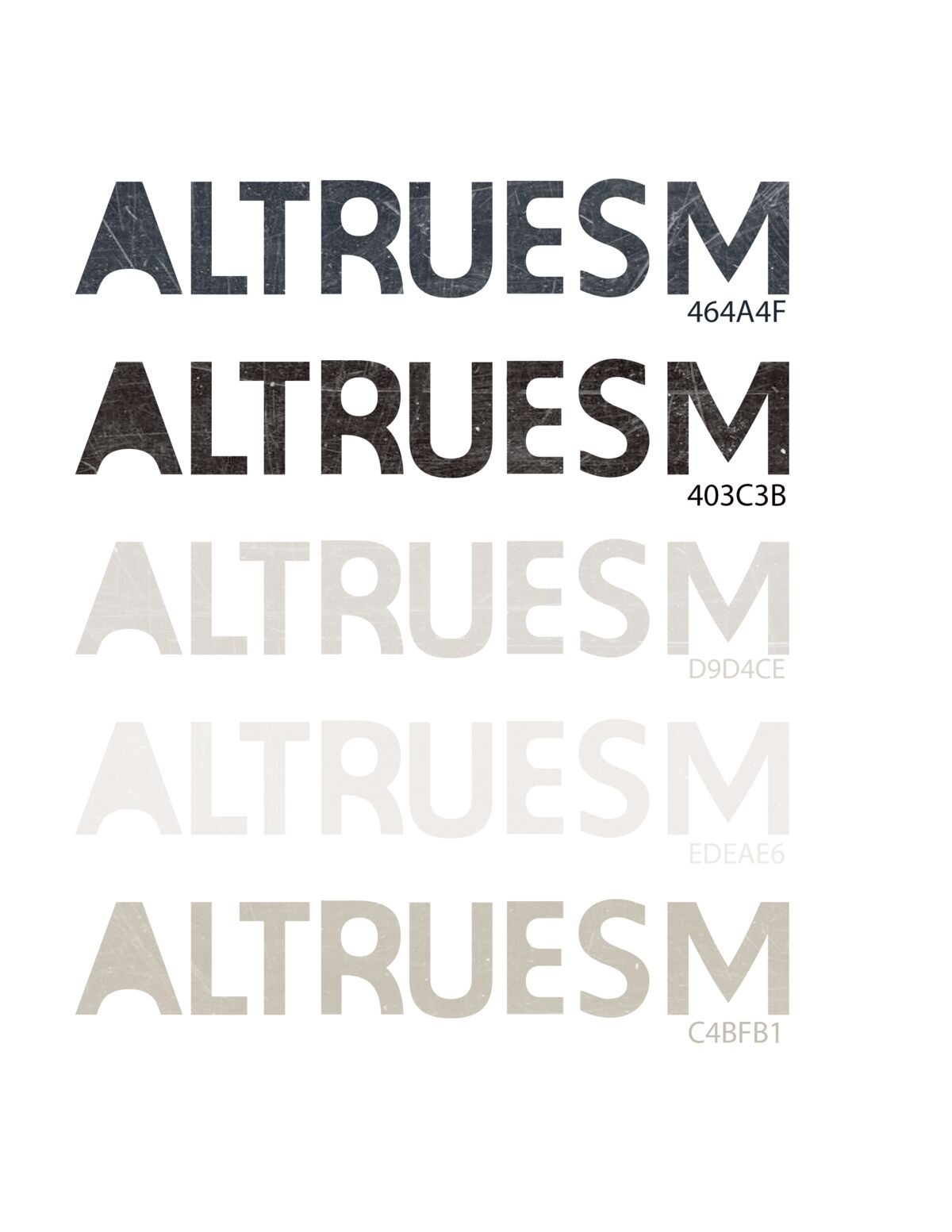 Altrueism wordmark color variations
