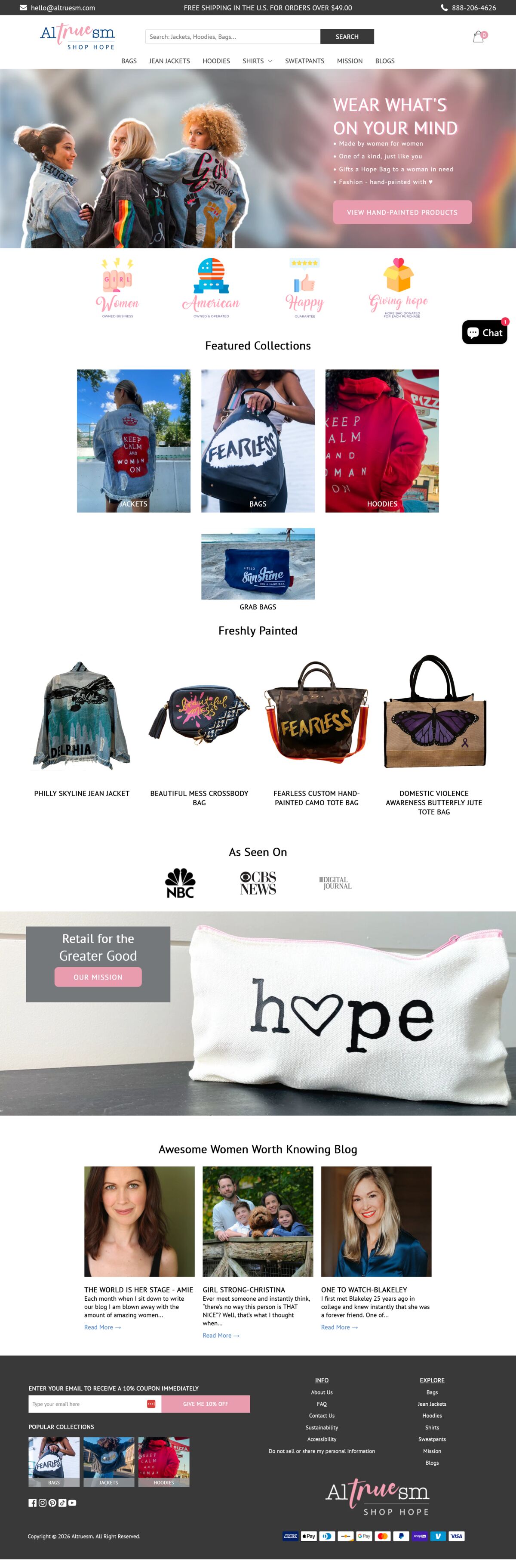 Altrueism site before redesign