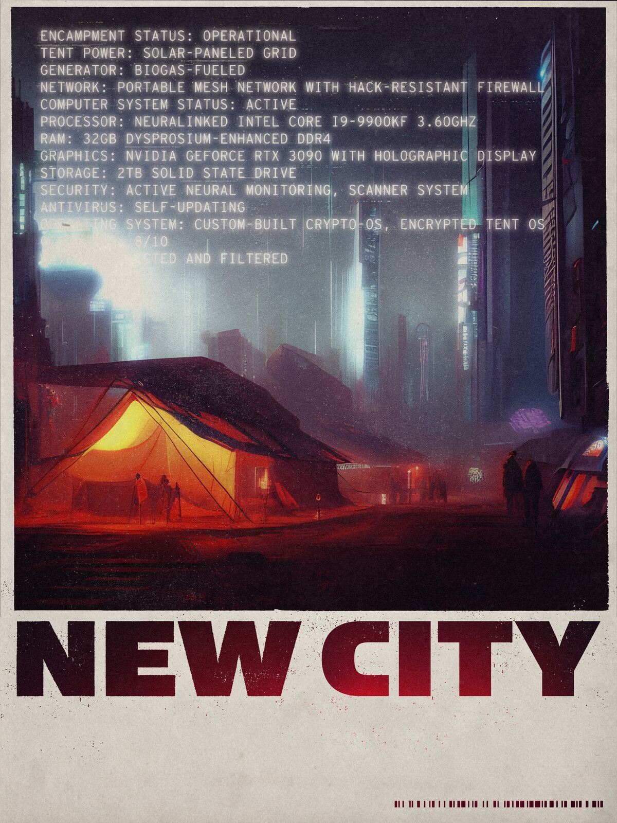 New City concept poster, encampment